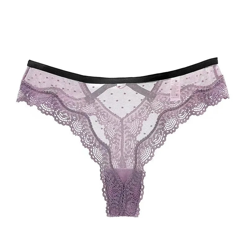 Sexy Lace Thong Women Lace Low Waist Panties Sexy Transparent Underwear Ladies Briefs Lingere Panty Underware Womens Lingerie