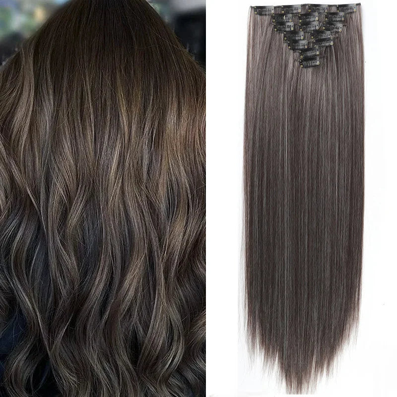The 60CM Pink Straight Clip-In Hair Extensions