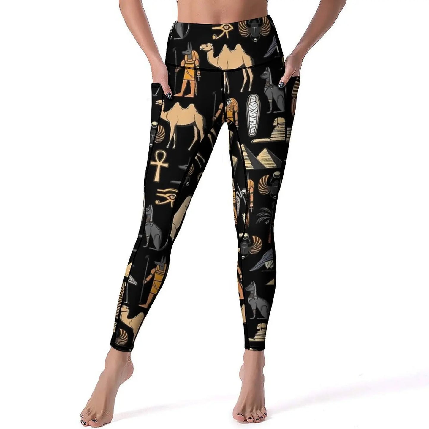 Ancient Egyptian Art Leggings Sexy History of Egypt High Waist Yoga Pants Casual Stretchy Leggins Design Fitness Gym Tights