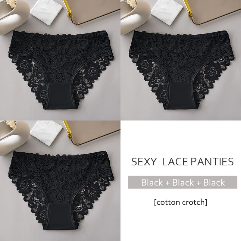 The 3-Pack Floral Embroidery Lace Brief