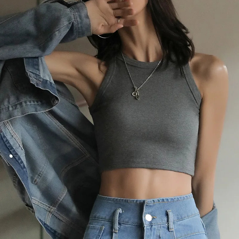 The Bare Navel Backless Crop Vest