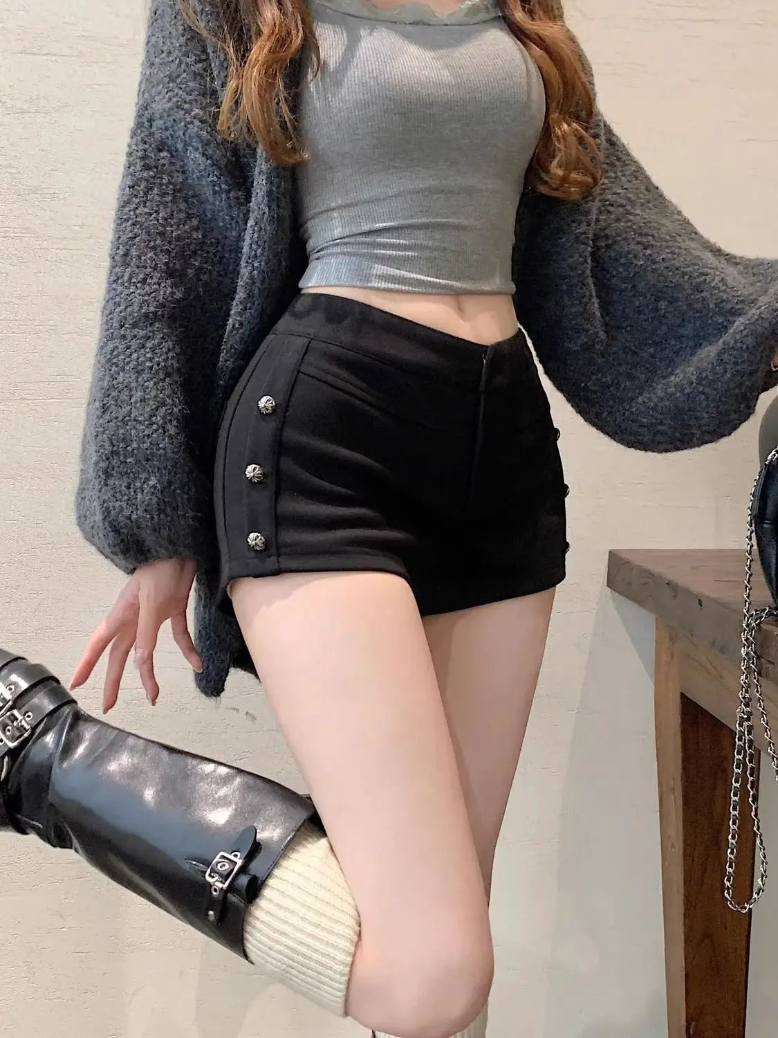 Female Short Pants Black Booty Skinny Willow Ding Women's Shorts Flowy Streetwear Korean Style Elegant Hot Comfy Youthful Jorts