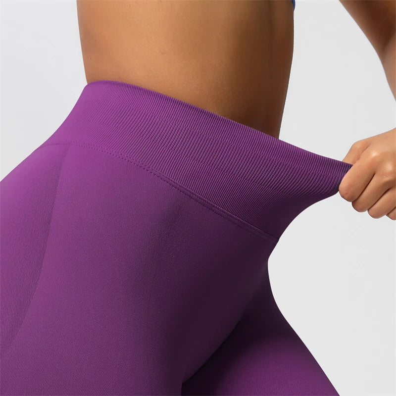 2025 Bum Shaping Leggings Impact Women Seamless Sports Yoga Pants Low Ribbed Band Gym clothes Fitness Workout Scrunch Butt Tight